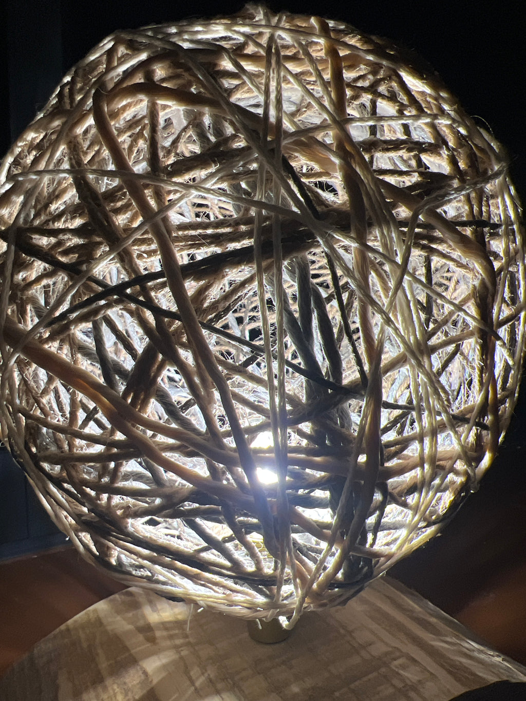 Lampe de chevet artisanale en bois et en coton - Fait main en France