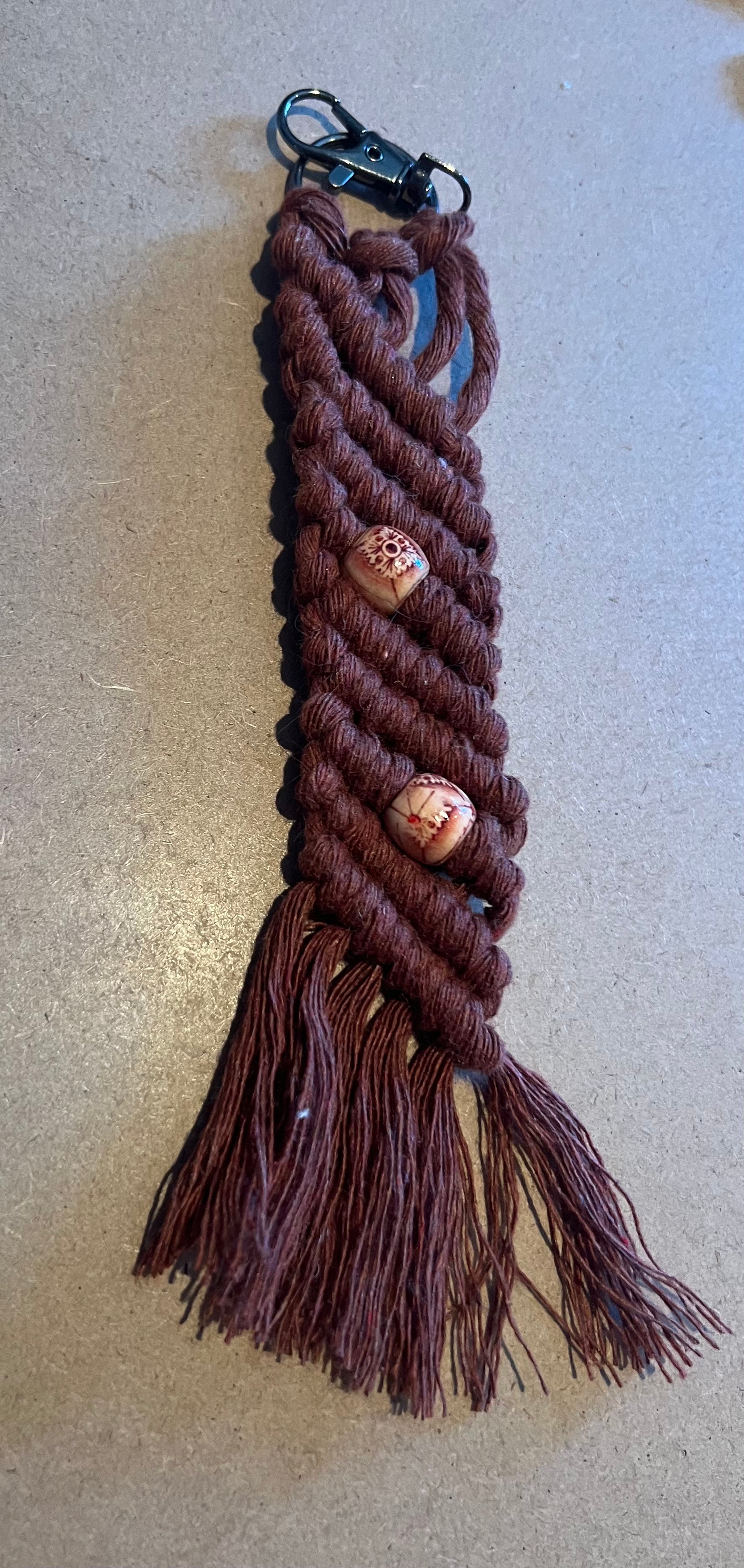 Porte clef en macramé