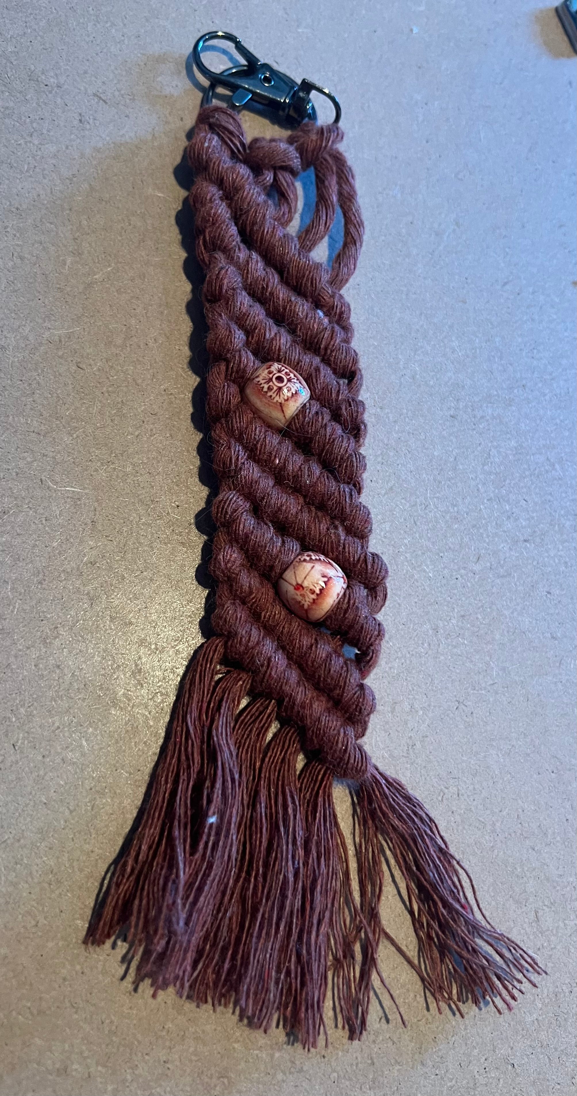 Porte clef en macramé
